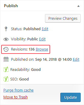 High revision count in WordPress