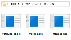 Threee exe files needed to download a YouTube channel