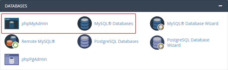cPanel's phpMyAdmin and MySQL Databases options to move WordPress