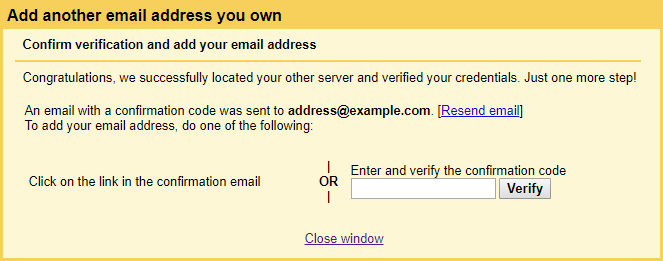 Send mail via Mailgun from Gmail last step